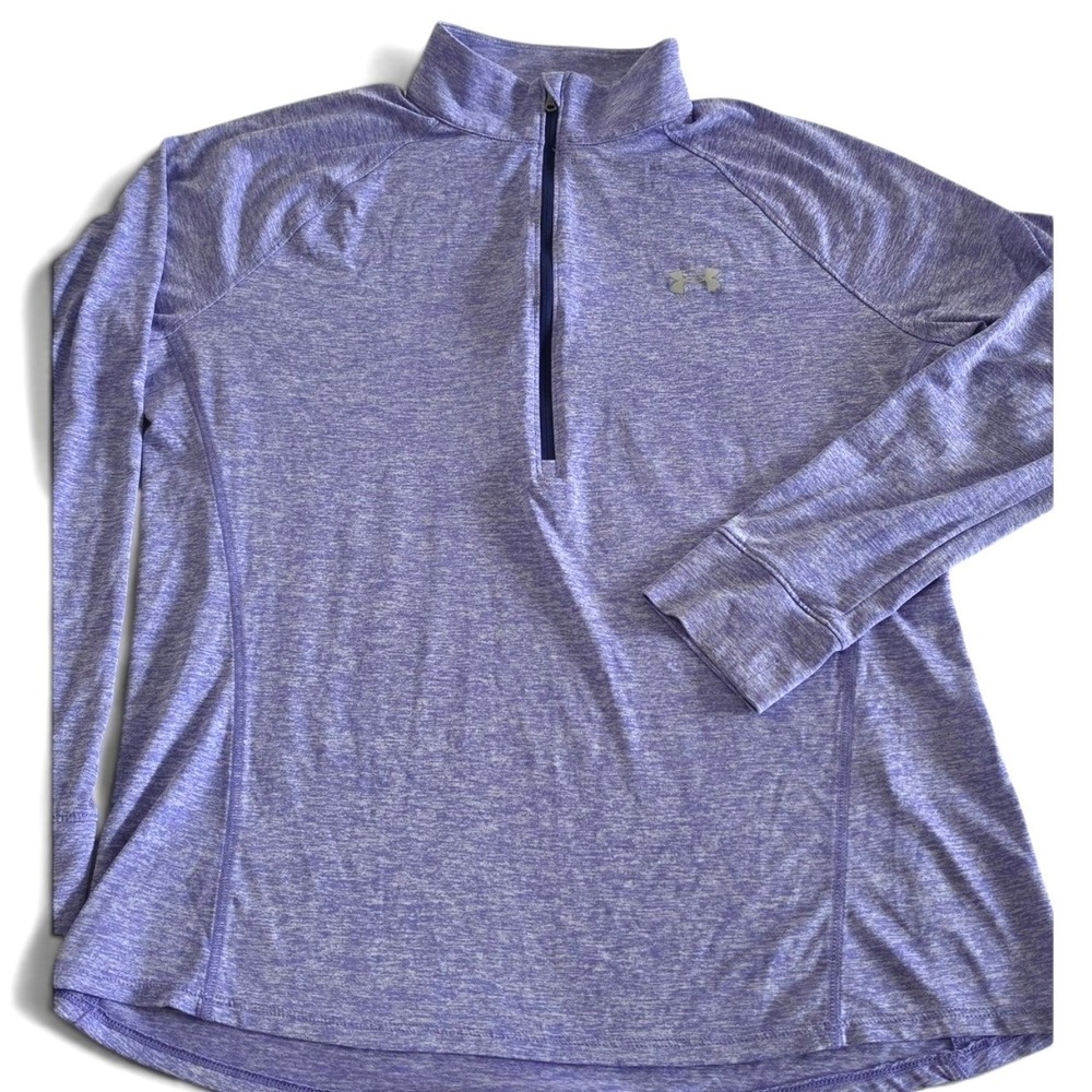 Under Armour Tech Twist 1/4 Zip Long Sleeve Pullover Women's L Heather Violet